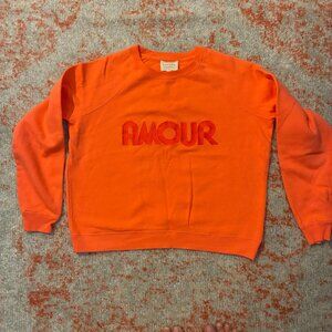 Sezane Amour Sweatshirt Bright Peach - Size XS